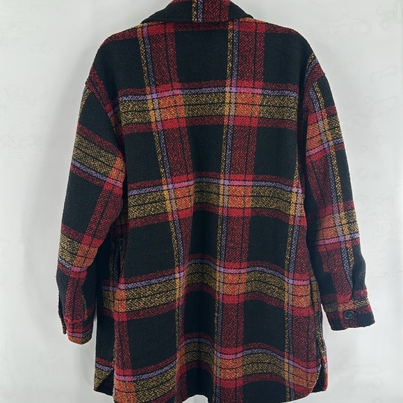 Evereve Sanctuary Carson Plaid Wool Blend Midi Shaket Large - Picture 5 of 6